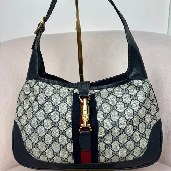 Gucci Jackie Vintage Black and Red Shoulder Bag - Picture 1 of 16